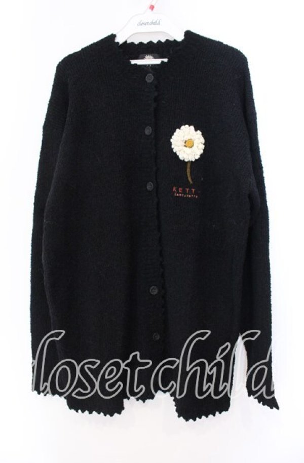 画像1: KETTY / マーガレットモチーフカーディガン  クロ O-25-11-11-064-EL-TO-IG-OS (1)