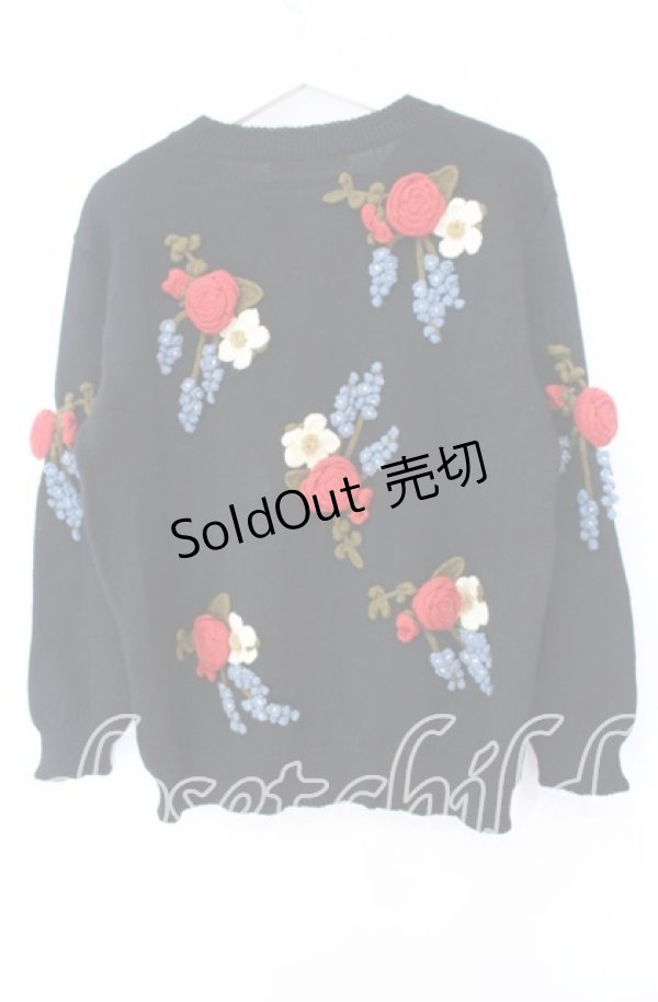 画像3: KETTY / ローズモチーフニット  クロ O-25-11-11-072-EL-TO-IG-OS (3)