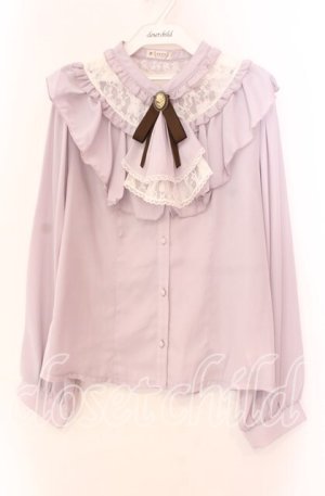 画像: axes femme / ジャボブローチ付きフリルブラウス Ｌ ピンク O-25-11-11-080-AX-BL-IG-OS