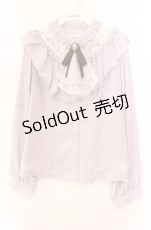 画像: axes femme / ジャボブローチ付きフリルブラウス Ｌ ピンク O-25-11-11-080-AX-BL-IG-OS