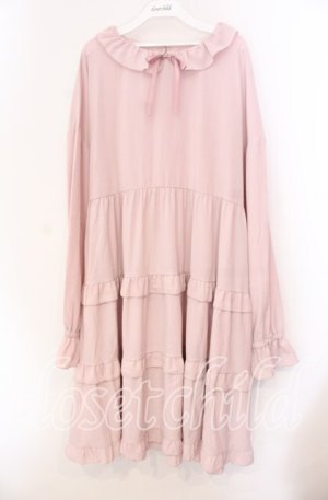 画像: FLC / ティアードワンピース 3Ｌ ピンク O-25-11-11-082-LO-OP-IG-OS