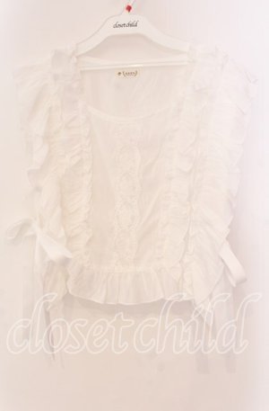 画像: axes femme / サイドリボンフリルベスト  シロ O-25-11-11-083-AX-TO-IG-OS