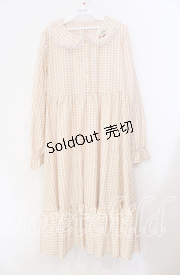 画像1: FLC / 星名桜子/ギンガムチェックワンピース LL イエロー×シロ O-25-11-11-084-LO-OP-IG-OS (1)
