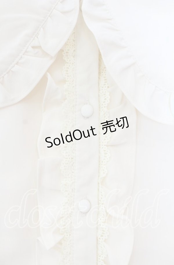 画像2: m petit by misako / AM マルエリフリルブラウス 3Ｌ 生成り O-25-11-11-085-LO-BL-IG-OS (2)