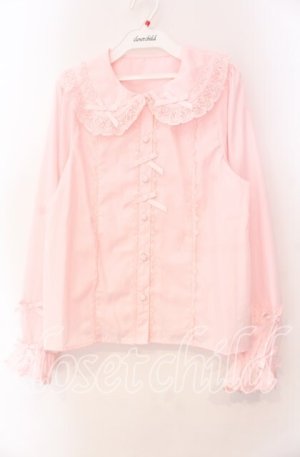 画像: axes femme kawaii / トーションレース丸襟ブラウス Ｍ ピンク O-25-11-11-086-AX-BL-IG-OS