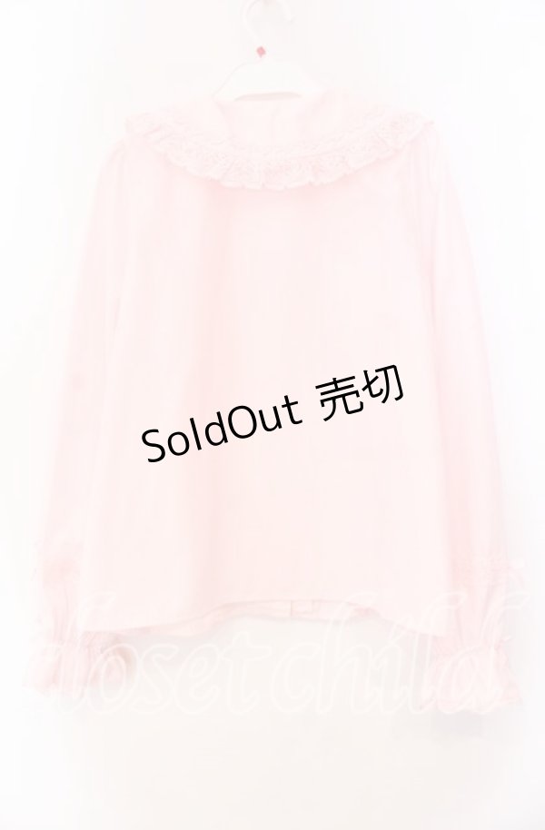 画像4: axes femme kawaii / トーションレース丸襟ブラウス Ｍ ピンク O-25-11-11-086-AX-BL-IG-OS (4)