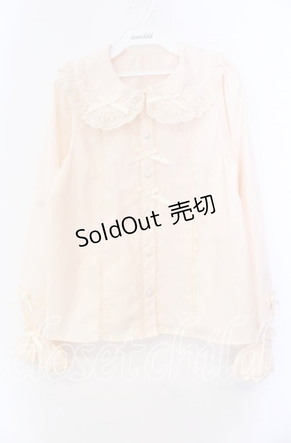 画像1: axes femme kawaii / トーションレース丸襟ブラウス Ｍ 生成り O-25-11-11-087-AX-BL-IG-OS (1)