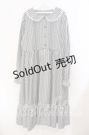 画像: FLC / 星名桜子/ギンガムチェックワンピース 3L シロ×クロ O-25-11-11-089-LO-OP-IG-ZT1117M
