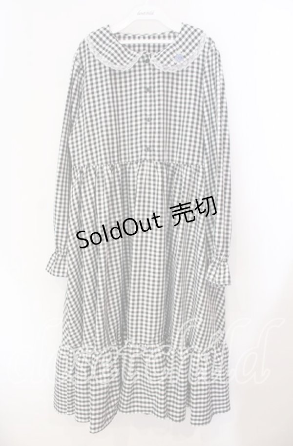 画像1: FLC / 星名桜子/ギンガムチェックワンピース 3L シロ×クロ O-25-11-11-089-LO-OP-IG-ZT1117M (1)