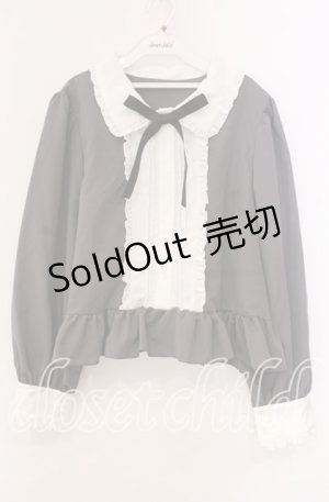 画像: Cherirulu Chocola / MYリボンマルエリブラウス LL グレー×シロ O-25-11-11-090-LO-BL-IG-ZT263