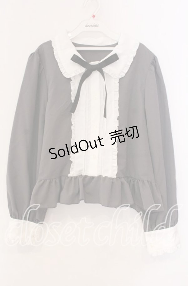 画像1: Cherirulu Chocola / MYリボンマルエリブラウス LL グレー×シロ O-25-11-11-090-LO-BL-IG-ZT263 (1)