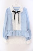 画像1: Cherirulu Chocola / MYリボンマルエリブラウス LL サックス×シロ O-25-11-11-091-LO-BL-IG-OS (1)