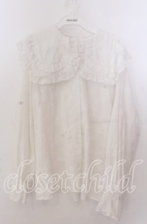 画像: merry jenny / Wフリルオーバーブラウス  シロ O-25-11-11-2032-LO-BL-IG-OS