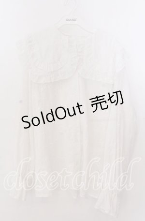画像: merry jenny / Wフリルオーバーブラウス  シロ O-25-11-11-2032-LO-BL-IG-OS