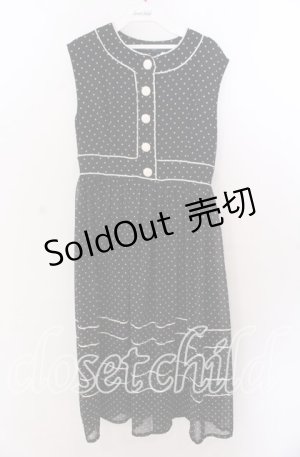 画像: 【SALE】Fi.n.t / 配色ラインシアードットワンピース  クロ O-25-11-11-2033-CA-OP-IG-ZT510