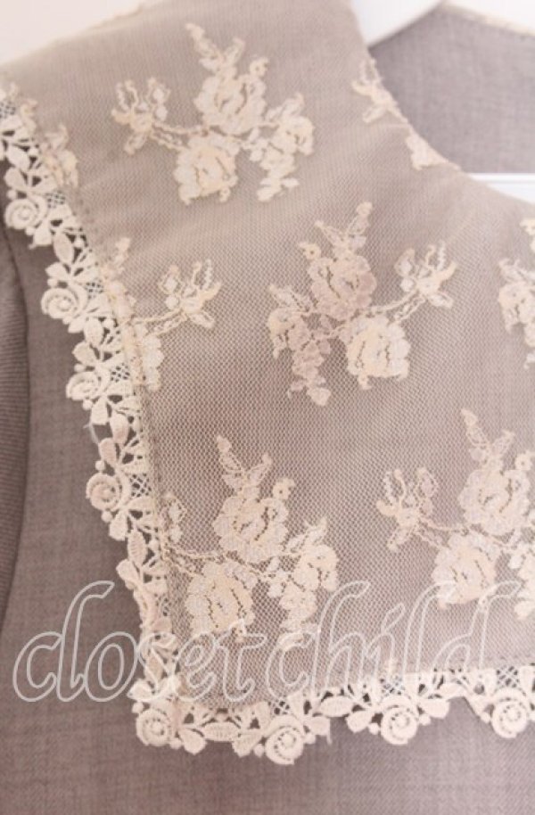 画像2: m petit by misako / レースセーラー襟ワンピース Ｓ グレー O-25-11-11-2034-LO-OP-IG-ZT239 (2)