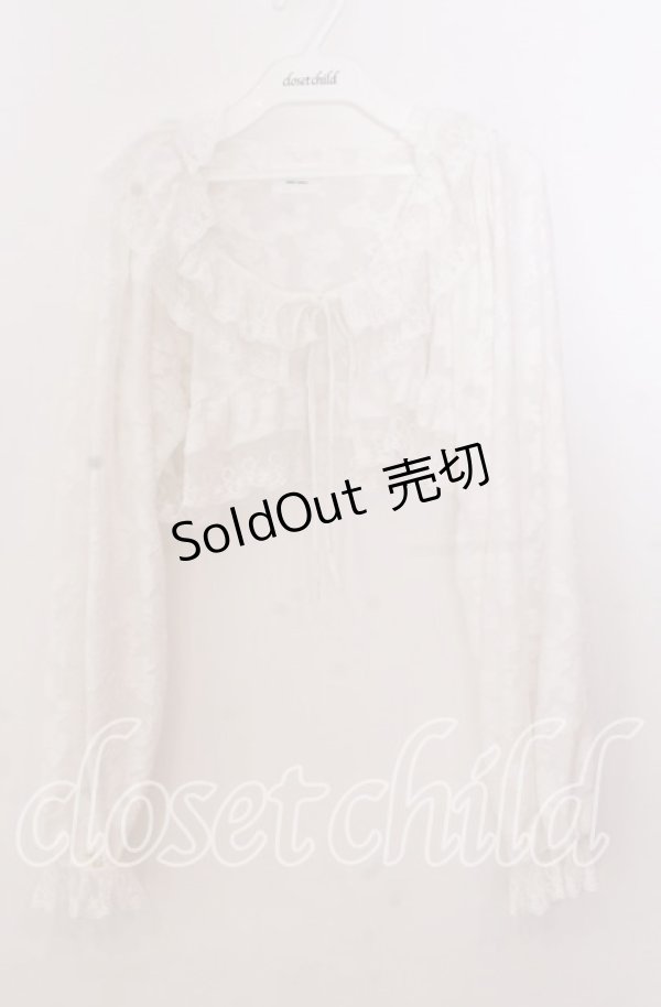 画像1: merry jenny / flowerレースシアーボレロ  シロ O-25-11-11-2035-LO-TO-IG-OS (1)