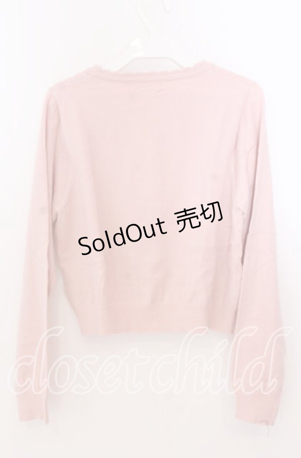 画像4: m petit by misako / AM*ハート透かしニットカーディガン Ｍ ピンク O-25-11-11-2036-LO-TO-IG-OS (4)