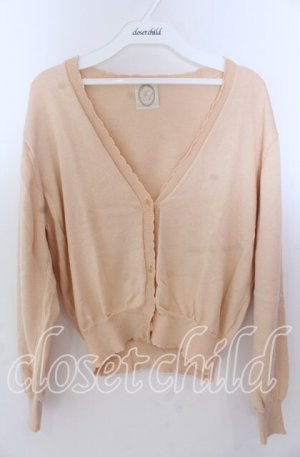 画像: F&A / シアーフラワー釦UVカットニットカーディガン  サーモン O-25-11-11-2037-LO-TO-IG-ZT1113X