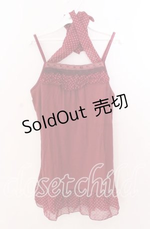 画像: axes femme / ドットシフォンホルターキャミソール  アカ O-25-11-11-2040-AX-TO-IG-OS