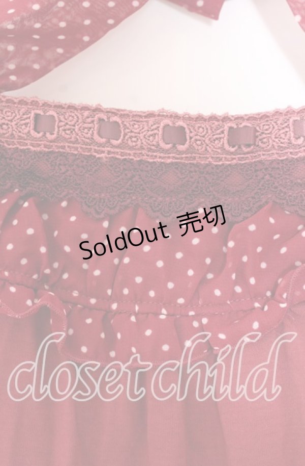 画像2: axes femme / ドットシフォンホルターキャミソール  アカ O-25-11-11-2040-AX-TO-IG-OS (2)