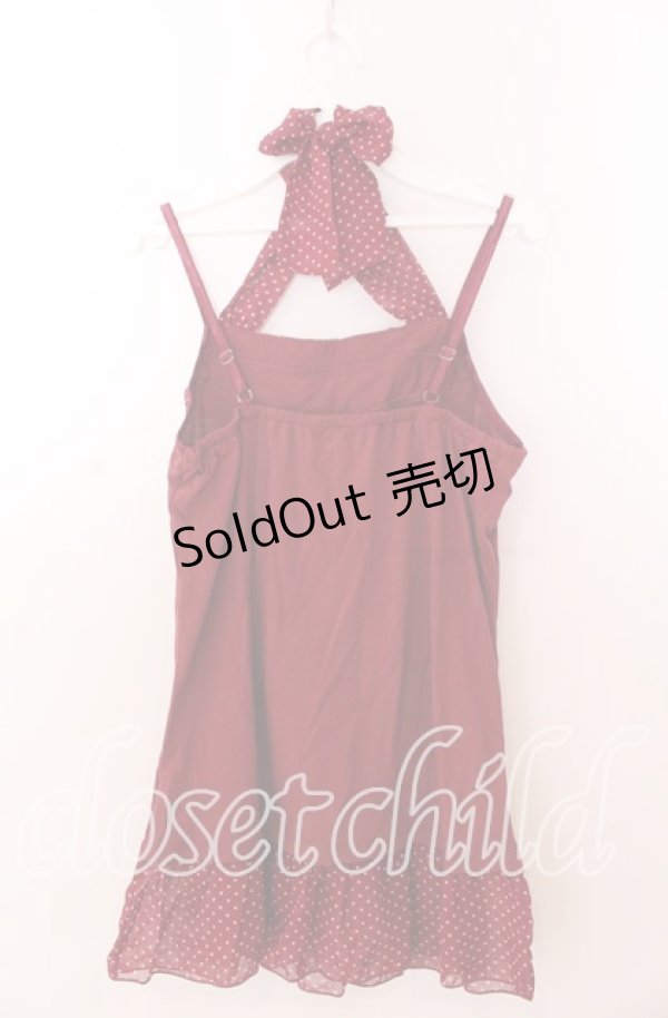 画像3: axes femme / ドットシフォンホルターキャミソール  アカ O-25-11-11-2040-AX-TO-IG-OS (3)