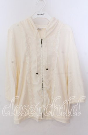 画像: axes femme / シフォンフリルZIPパーカー  アイボリー O-25-11-11-2041-AX-TO-IG-OS