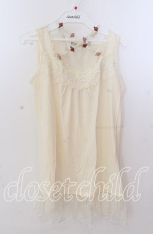 画像: axes femme / ストラップ付ロングタンク  アイボリー O-25-11-11-2042-AX-TO-IG-OS