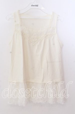 画像: axes femme / ドットチュールタンクトップ  アイボリー O-25-11-11-2043-AX-TO-IG-OS