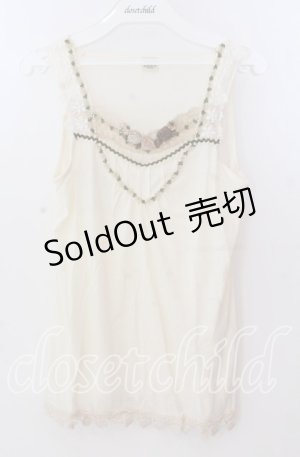 画像: axes femme / 巻き薔薇タックタンクトップ  アイボリー O-25-11-11-2045-AX-TO-IG-OS