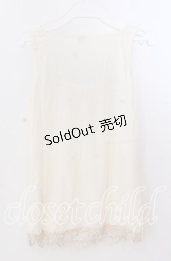 画像3: axes femme / 巻き薔薇タックタンクトップ  アイボリー O-25-11-11-2045-AX-TO-IG-OS (3)