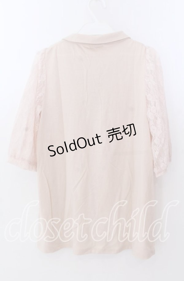 画像5: axes femme / 胸元レース使い襟付プルオーバー Ｍ ピンクベージュ O-25-11-11-2048-AX-TO-IG-OS (5)