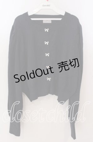 画像: Cherirulu Chocola / リボンボタンカーディガン 3Ｌ ネイビー O-25-11-11-2006-LO-TO-IG-OS