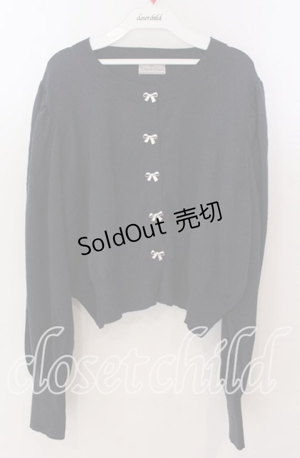 画像1: Cherirulu Chocola / リボンボタンカーディガン 3Ｌ ネイビー O-25-11-11-2006-LO-TO-IG-OS (1)