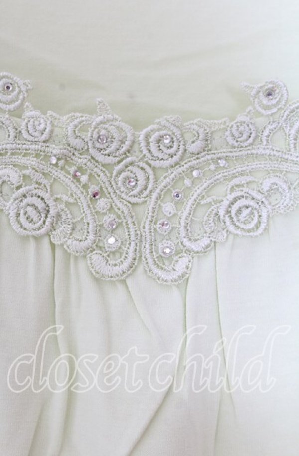 画像2: axes femme / 立体お花付きロングタンク  ライトグリーン O-25-11-11-2049-AX-TO-IG-OS (2)