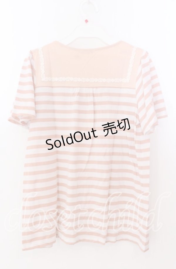 画像3: axes femme / ボーダーセーラー風tシャツ  ピンク×シロ O-25-11-11-2051-AX-TO-IG-OS (3)