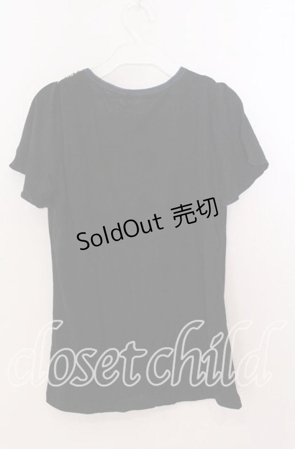 画像3: axes femme / 刺繍&レース半袖プルオーバー  クロ O-25-11-11-2053-AX-TO-IG-OS (3)