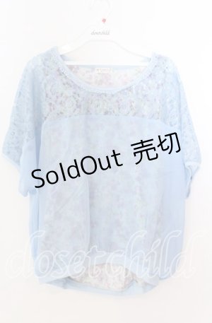 画像: 【SALE】axes femme / レースシフォンレイヤード風トップス  サックス O-25-11-11-2059-AX-TO-IG-ZT257