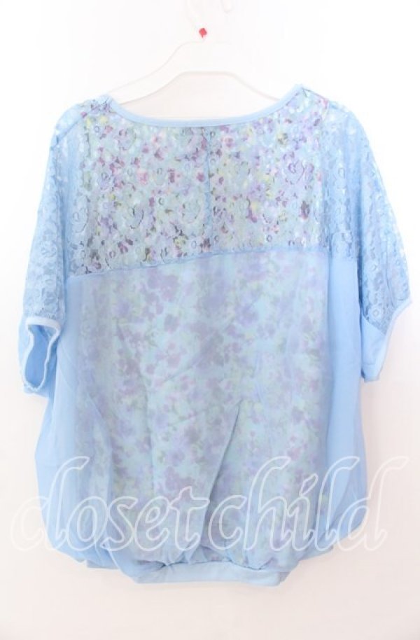 画像3: axes femme / レースシフォンレイヤード風トップス  サックス O-25-11-11-2059-AX-TO-IG-ZT257 (3)