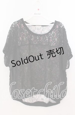 画像: 【SALE】axes femme / レースシフォンレイヤード風トップス  クロ O-25-11-11-2061-AX-TO-IG-ZT277