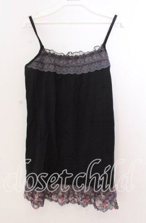 画像: axes femme / 総レース・立体お花付きキャミソール  クロ O-25-11-11-2062-AX-TO-IG-OS