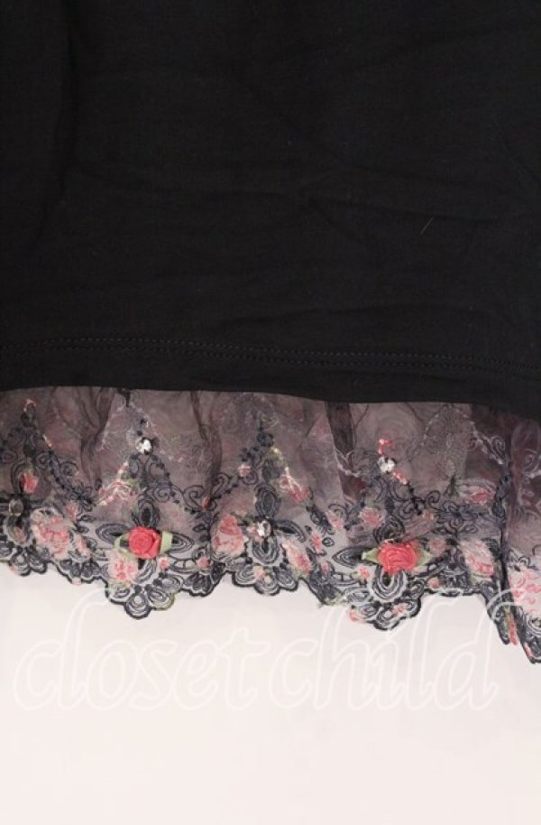 画像2: axes femme / 総レース・立体お花付きキャミソール  クロ O-25-11-11-2062-AX-TO-IG-OS (2)