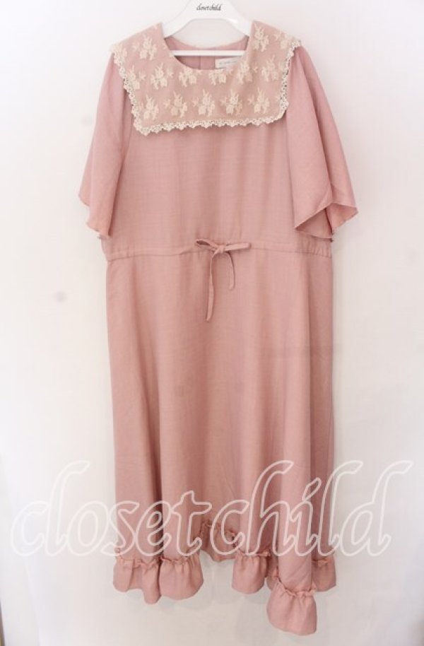 画像1: m petit by misako / レースセーラーワンピース 3L ピンク O-25-11-11-2008-LO-OP-IG-ZT107 (1)