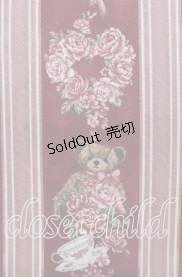 画像2: axes femme kawaii / RosyBear柄ワンピース  アカ O-25-11-11-2068-AX-OP-IG-OS (2)