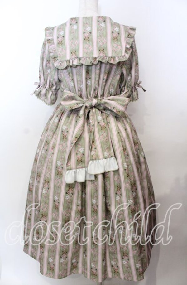 画像3: axes femme kawaii / RosyBear柄ワンピース  グリーン O-25-11-11-2069-AX-OP-IG-OS (3)