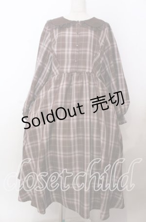 画像: m petit by misako / マイメロチェックフレアワンピース 3Ｌ ブラウン O-25-11-11-2070-LO-OP-IG-OS