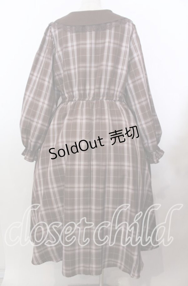 画像3: m petit by misako / マイメロチェックフレアワンピース 3Ｌ ブラウン O-25-11-11-2070-LO-OP-IG-OS (3)