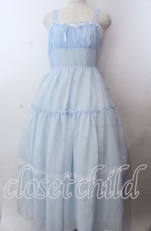 画像: Lovely Tency / 眞白ありすコラボ/ティアードジャンパースカート LL サッックス O-25-11-11-2072-LO-OP-IG-OS