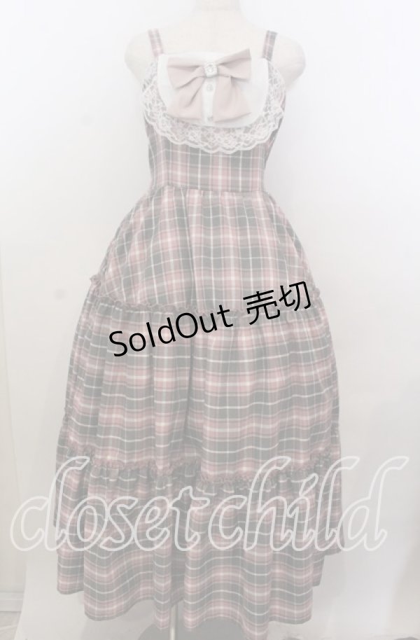 画像1: Lovely Tency / 眞白ありすコラボ ジャンパースカート LL ピンク×グレーチェック O-25-11-11-2073-LO-OP-IG-OS (1)