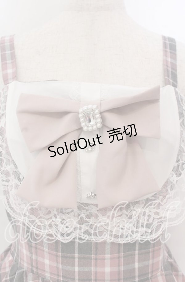 画像2: Lovely Tency / 眞白ありすコラボ ジャンパースカート LL ピンク×グレーチェック O-25-11-11-2073-LO-OP-IG-OS (2)
